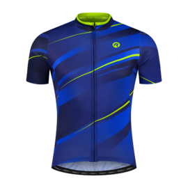 Rogelli Buzz fietsshirt korte mouwen - blauw/fluor