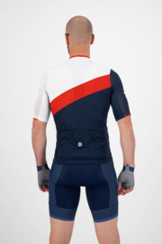 Rogelli Kai fietsshirt korte mouwen - blauw/rood/wit