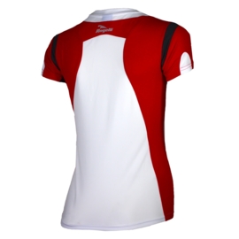 Rogelli Eabel hardloopshirt korte mouw dames - wit/rood/zwart