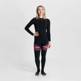 Rogelli Impress II lange dames fietsbroek - zwart/bordeaux/coral