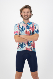 Rogelli Hawaii fietsshirt korte mouwen - blauw/roze