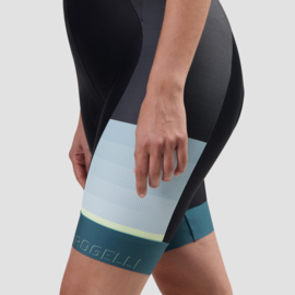 Rogelli Impress II dames bibshort – zwart/blauw/geel