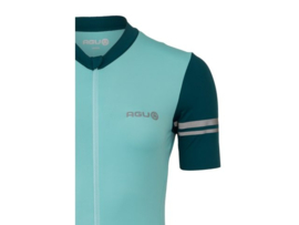 AGU Performance Colorblock dames fietsshirt korte mouwen - terme green