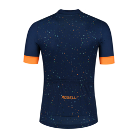 Rogelli Terrazzo heren fietsshirt korte mouwen - blauw/oranje