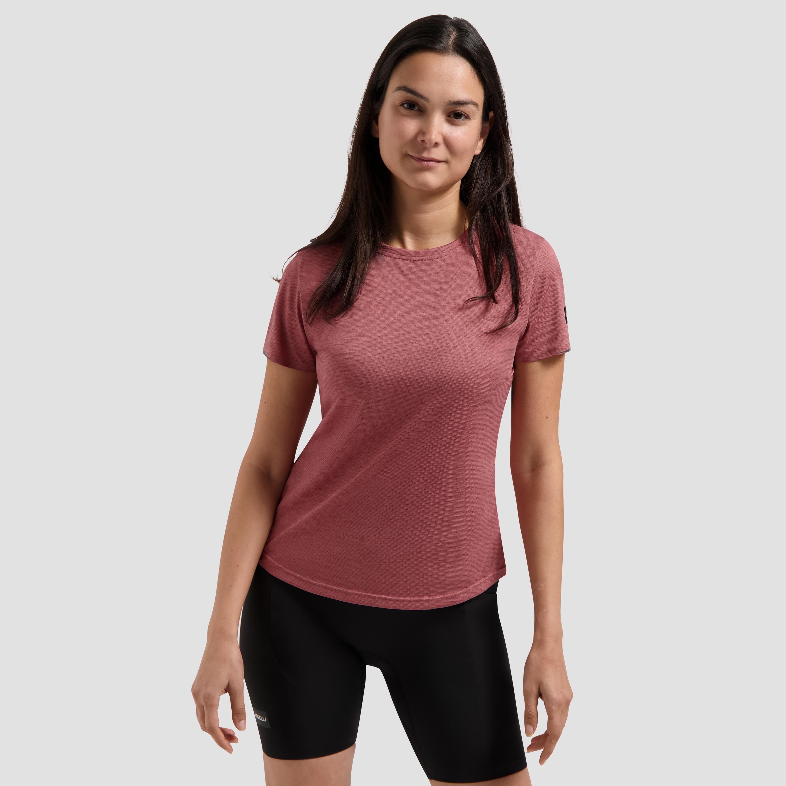 Rogelli Distance hardloopshirt dames korte mouw - rood