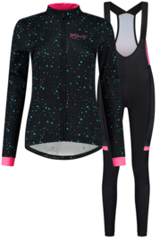 Rogelli Terrazzo/Select II dames winter fietskledingset - blauw/roze/zwart