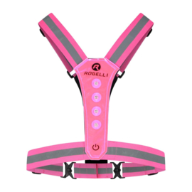 Rogelli hardloop veiligheidsvest met LED-verlichting - roze