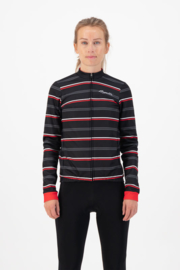 Rogelli Stripe dames winter fietsjack - zwart/rood