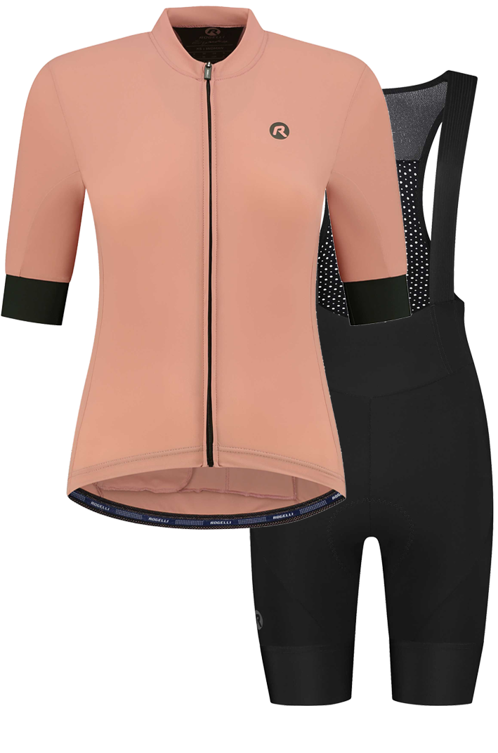 Rogelli Signature dames zomer fietskledingset - roze/zwart