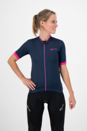 Rogelli Essential dames fietsshirt korte mouwen - blauw/roze