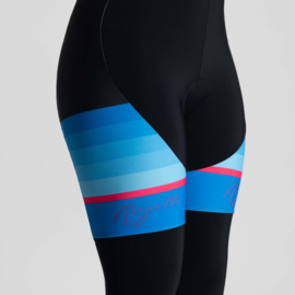 Rogelli Impress II lange dames fietsbroek - zwart/blauw/roze