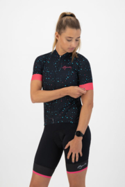 Rogelli Terrazzo dames fietsshirt korte mouwen - blauw/roze