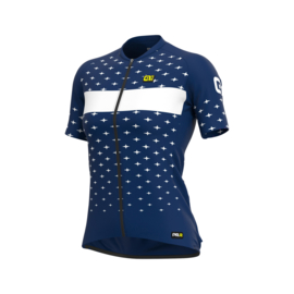 Alé Stars dames fietsshirt korte mouwen - blauw/wit