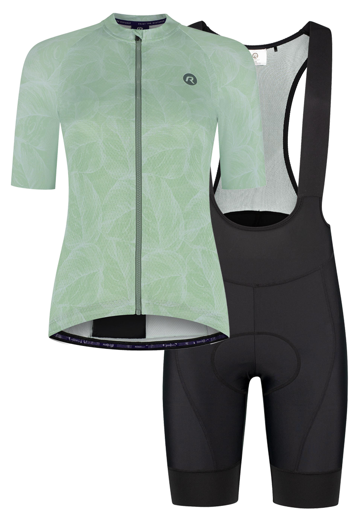 Rogelli Essential II Graphic dames zomer fietskledingset - mint/zwart