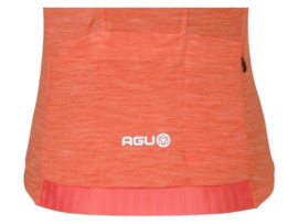 AGU Performance Merino dames fietsshirt korte mouwen - sunset orange