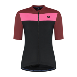 Rogelli Core Block dames fietsshirt korte mouwen - rood/zwart/roze