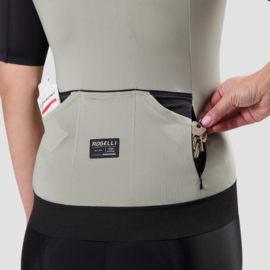 Rogelli Distance II dames fietsshirt korte mouwen - taupe/zwart