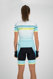 Rogelli Impress dames fietsshirt korte mouwen – turquoise/geel