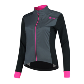 Rogelli Contenta dames winter fietsjack - grijs/zwart/roze