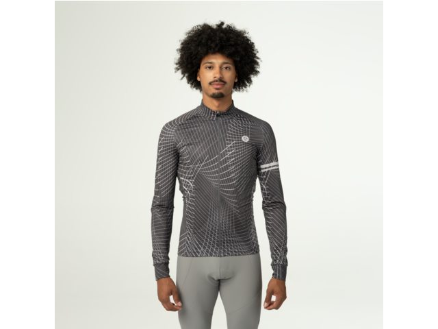 AGU Performance Nocturnal Lines heren fietsshirt lange mouwen - freeport grey