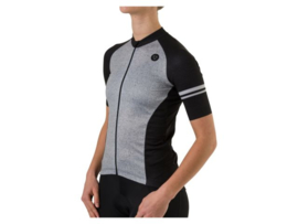 AGU Melange dames fietsshirt korte mouwen - zwart/grijs