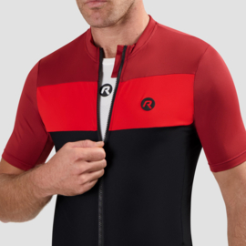 Rogelli Core Block heren fietsshirt korte mouwen - rood/zwart