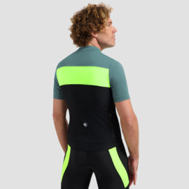 Rogelli Core Block heren fietsshirt korte mouwen - zwart/turquoise