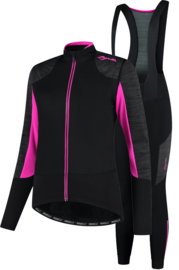 Rogelli Glory dames winter fietskledingset - zwart/grijs/roze