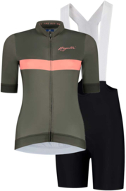Rogelli Prime dames fietskledingset - groen/coral/zwart