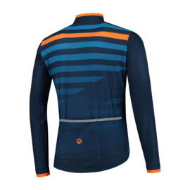 Rogelli Stripe heren winter fietsjack - blauw/oranje