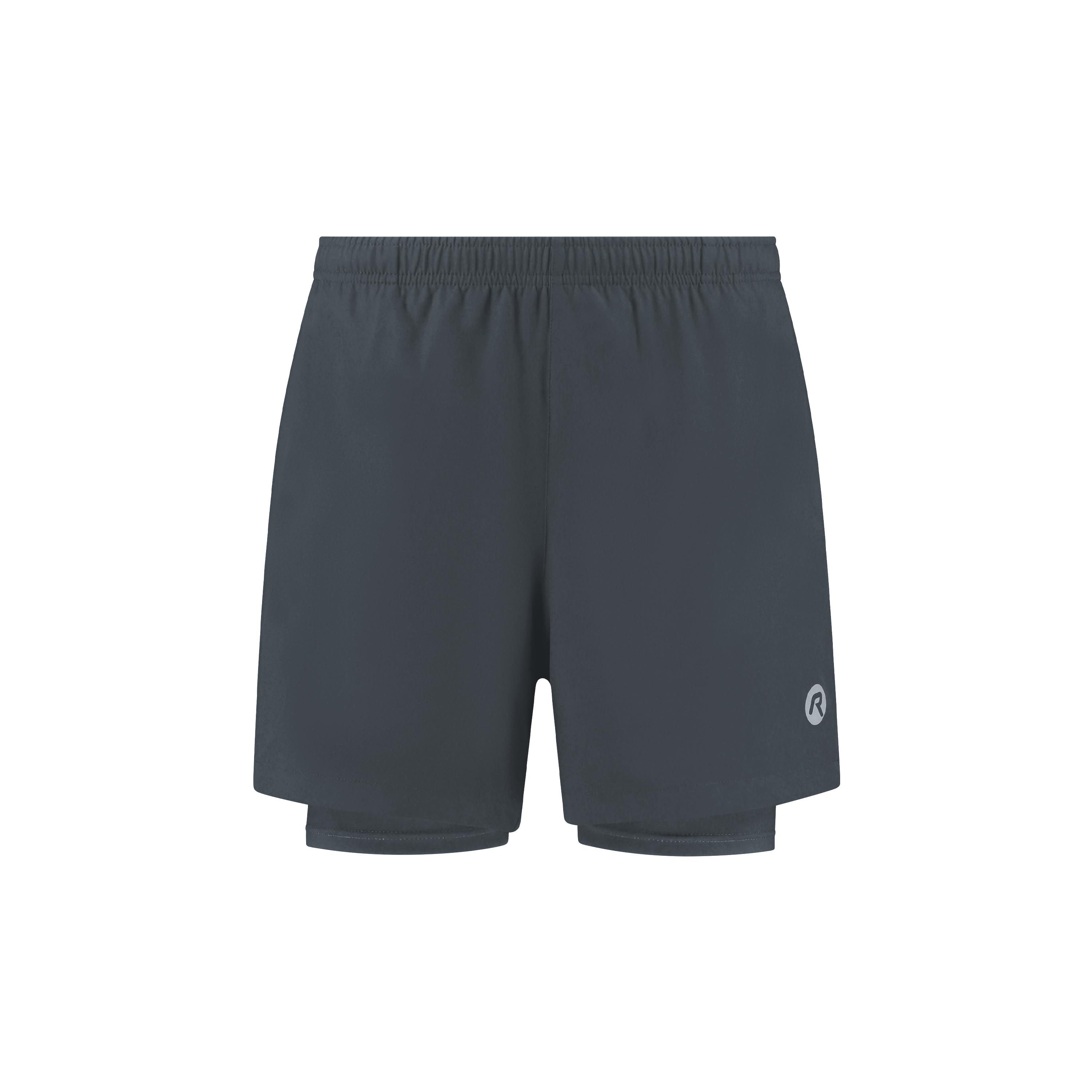 Rogelli Essential 2-in-1 korte hardloopbroek heren - grijs