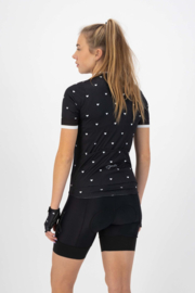 Rogelli Hearts dames fietsshirt korte mouwen - zwart/wit