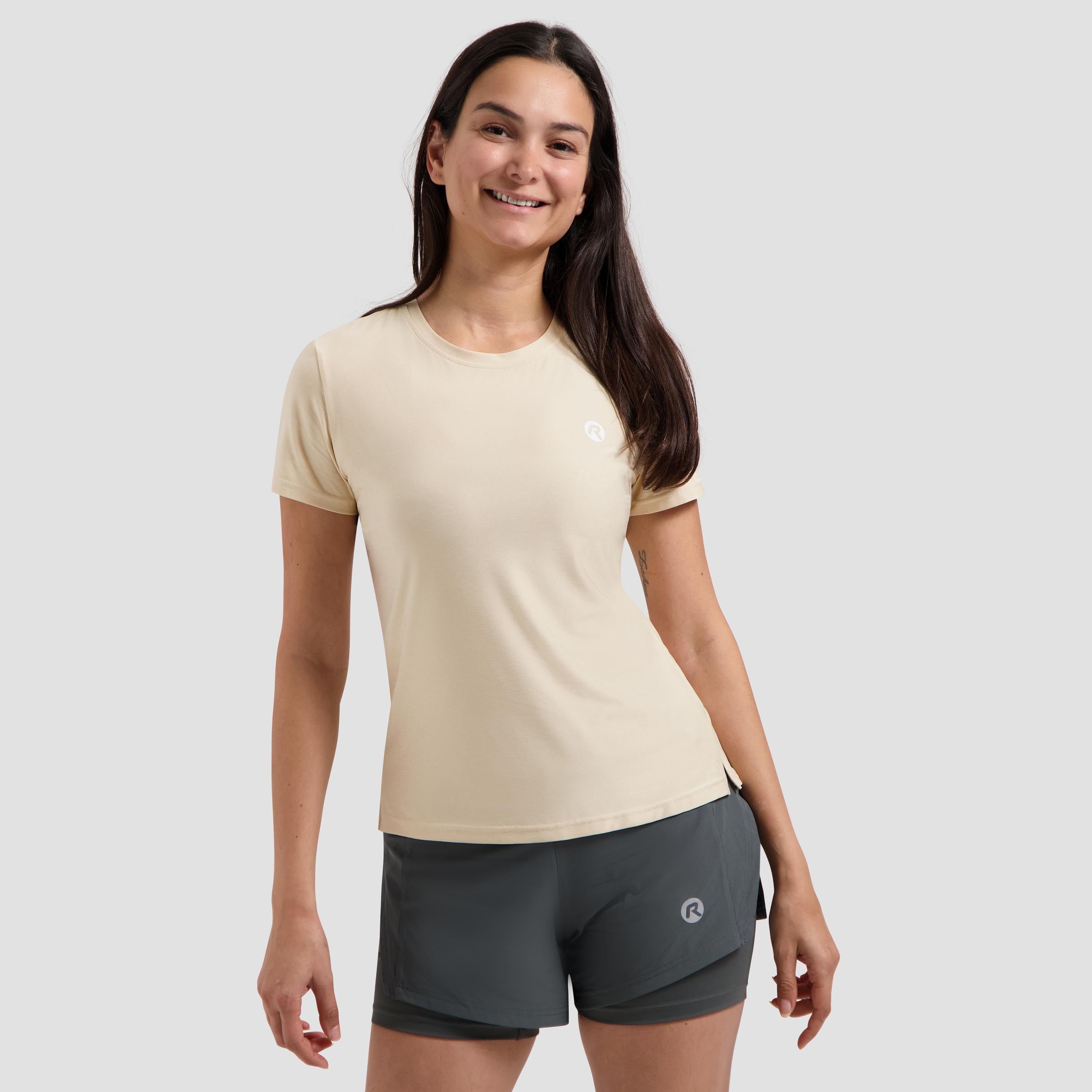 Rogelli Essential hardloopshirt dames korte mouw - zand