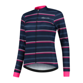 Rogelli Stripe dames winter fietsjack - blauw/roze