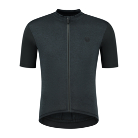 Rogelli Melange fietsshirt korte mouwen - zwart/grijs