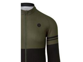 AGU Essential Duo fietsshirt lange mouwen - army green/zwart
