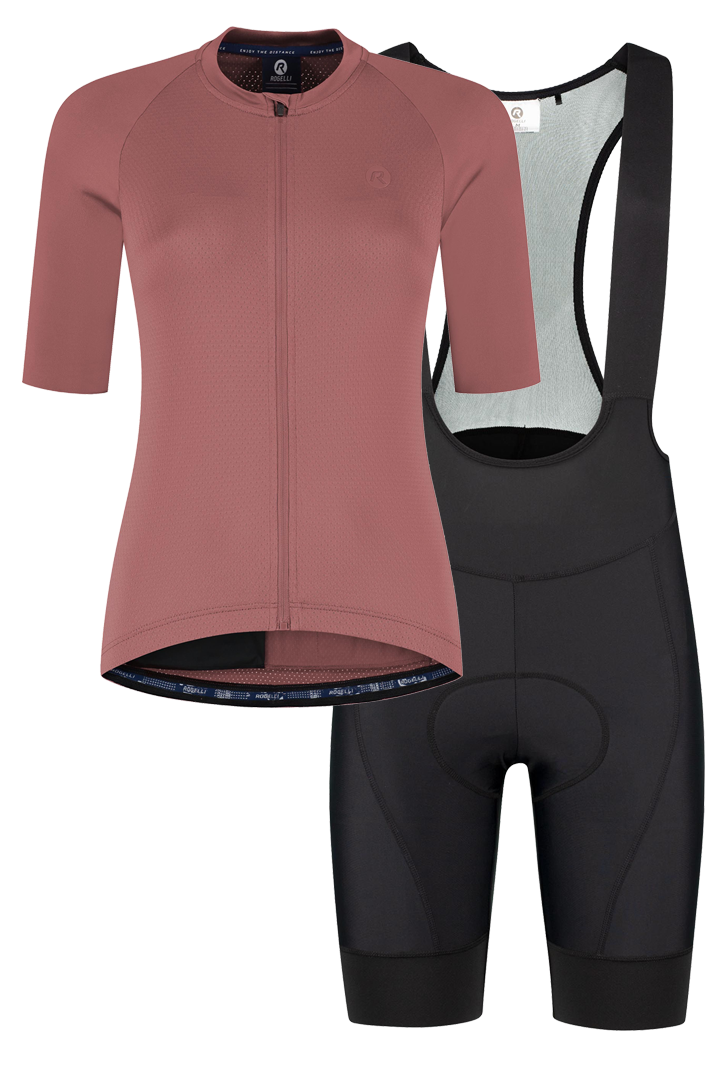 Rogelli Essential II dames zomer fietskledingset - roze/zwart
