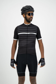 Rogelli Stripe fietsshirt korte mouwen - zwart/wit