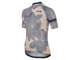 AGU Essential Striped Flower dames fietsshirt korte mouwen - peanut cream