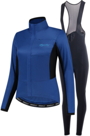Rogelli Barrier/Nero dames winter fietskledingset - blauw/zwart
