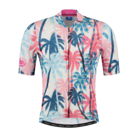 Rogelli Hawaii/Fuse heren fietskledingset - blauw/roze