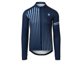 AGU Faded Stripe heren fietsshirt lange mouwen - blauw
