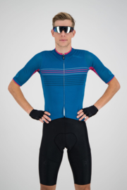 Rogelli Kalon fietsshirt korte mouwen - blauw/magenta