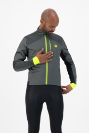 Rogelli Hi Vis heren winter fietsjack - grijs/reflectie/fluor