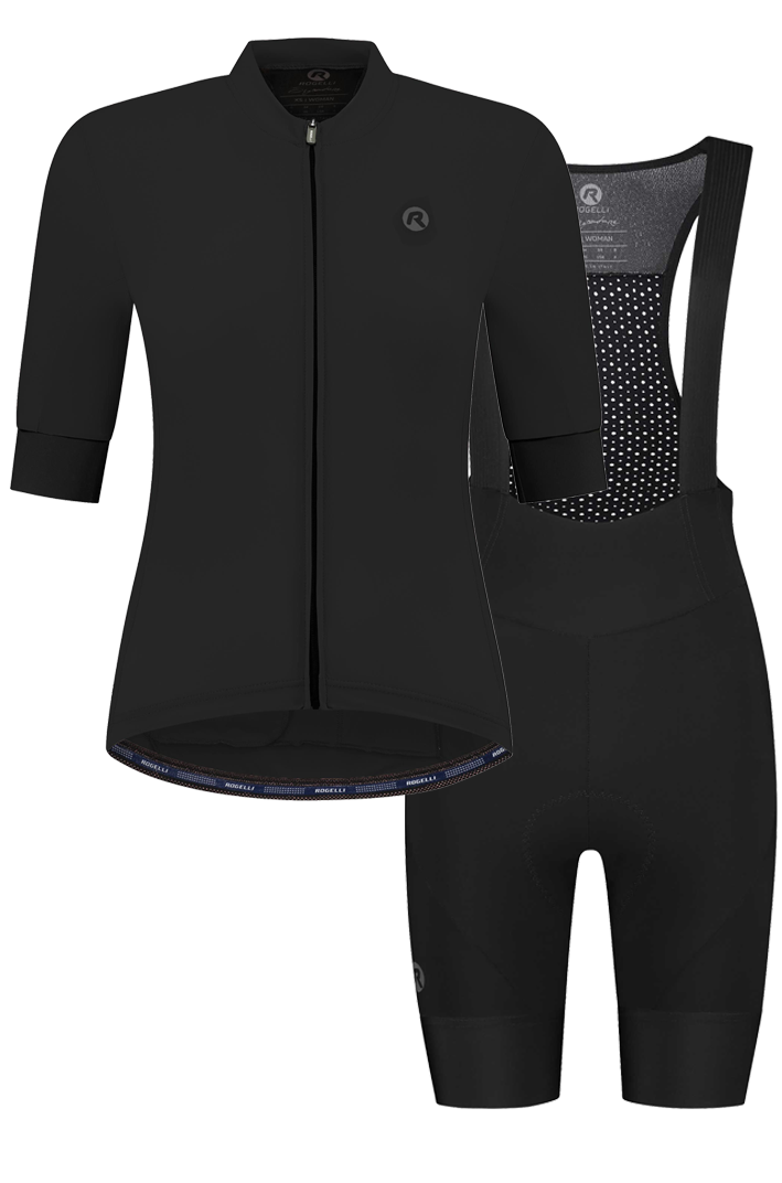 Rogelli Signature dames zomer fietskledingset - zwart