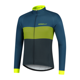 Rogelli Boost heren fietsshirt lange mouwen - blauw/fluor