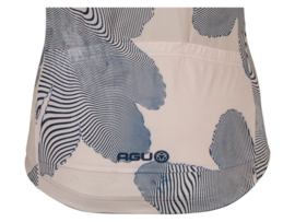 AGU Essential Striped Flower dames fietsshirt korte mouwen - peanut cream