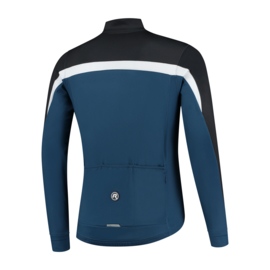 Rogelli Course heren fietsshirt lange mouwen - blauw/zwart/wit
