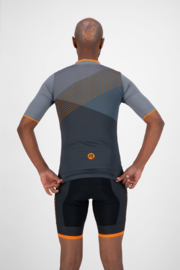 Rogelli Spike fietsshirt korte mouwen - grijs/oranje