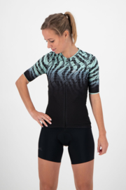 Rogelli Animal dames fietsshirt korte mouwen –zwart/turquoise (eco)